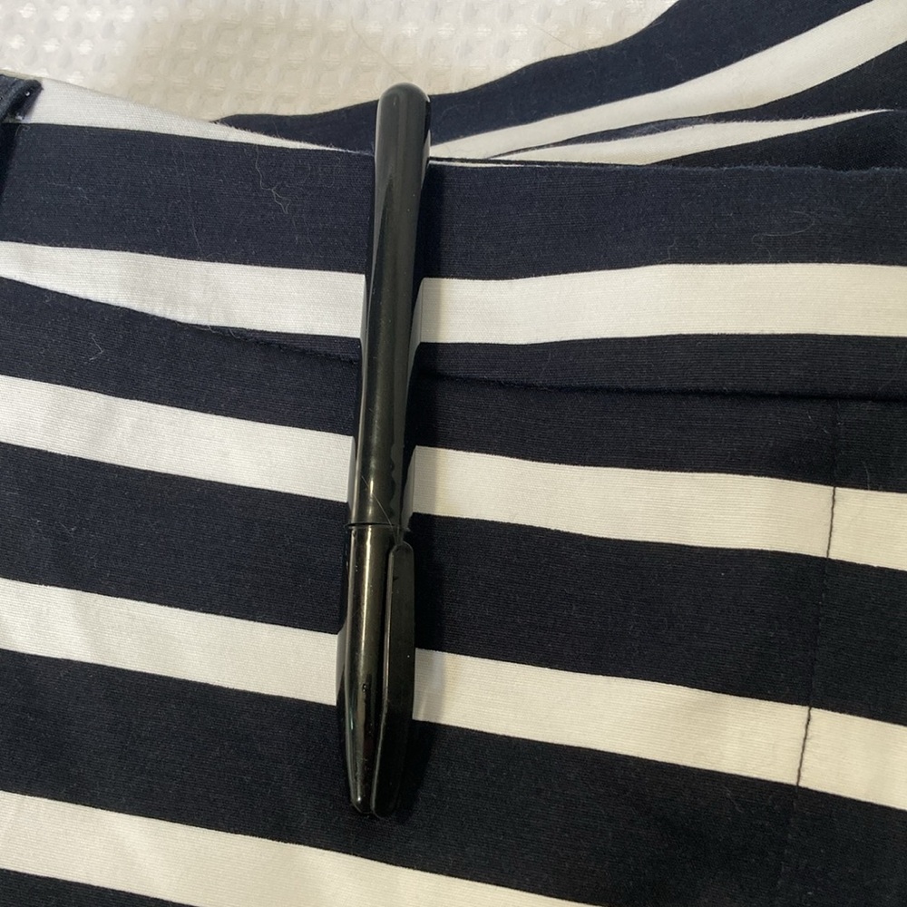Anne Klein Navy and White Striped Women Shorts - Picture 5 of 9
